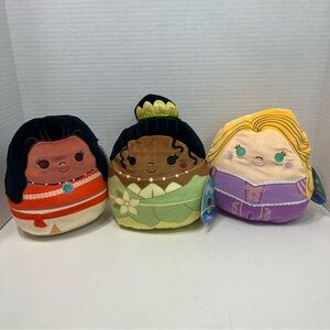 SQUISHMALLOWS DISNEY Tiana Moana and Rapunzel plush toys stuffed animals dolls